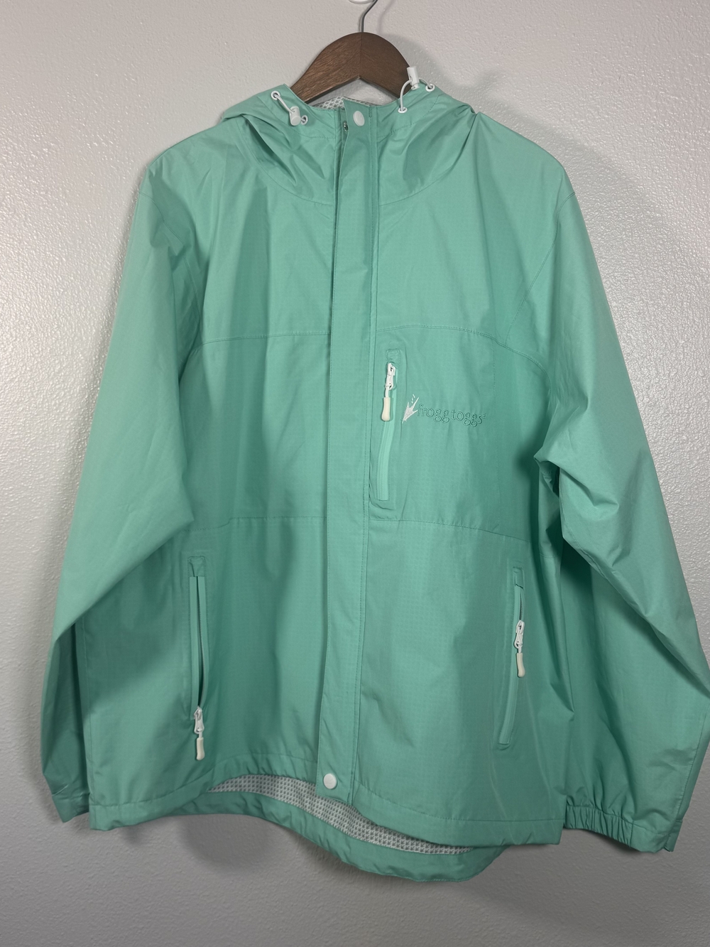Frogg Toggs Mint Green Waterproof Hooded Jacket - Size XXL